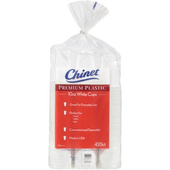 Chinet Premium Plastic Cold Cups, 10 oz, 420 ct