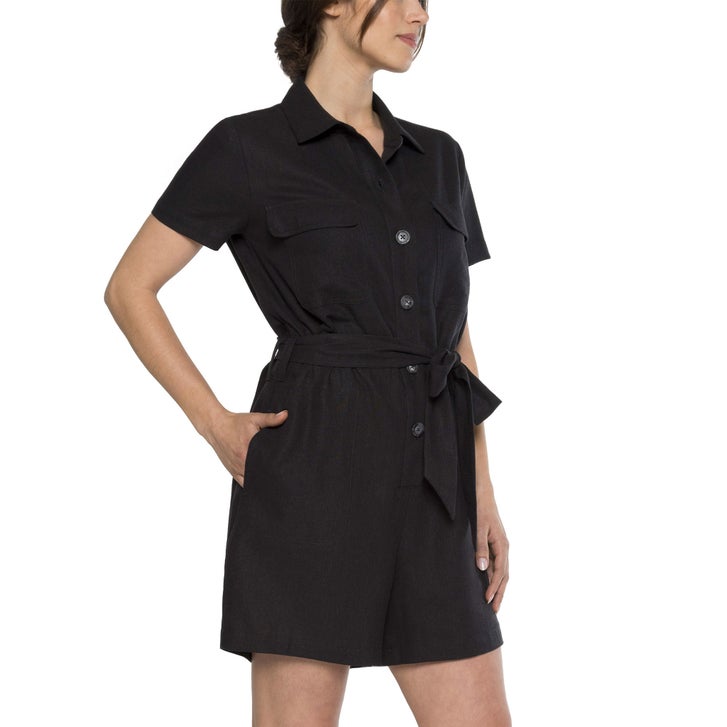 Matty M Ladies' Linen Blend Button Front Romper | Costco