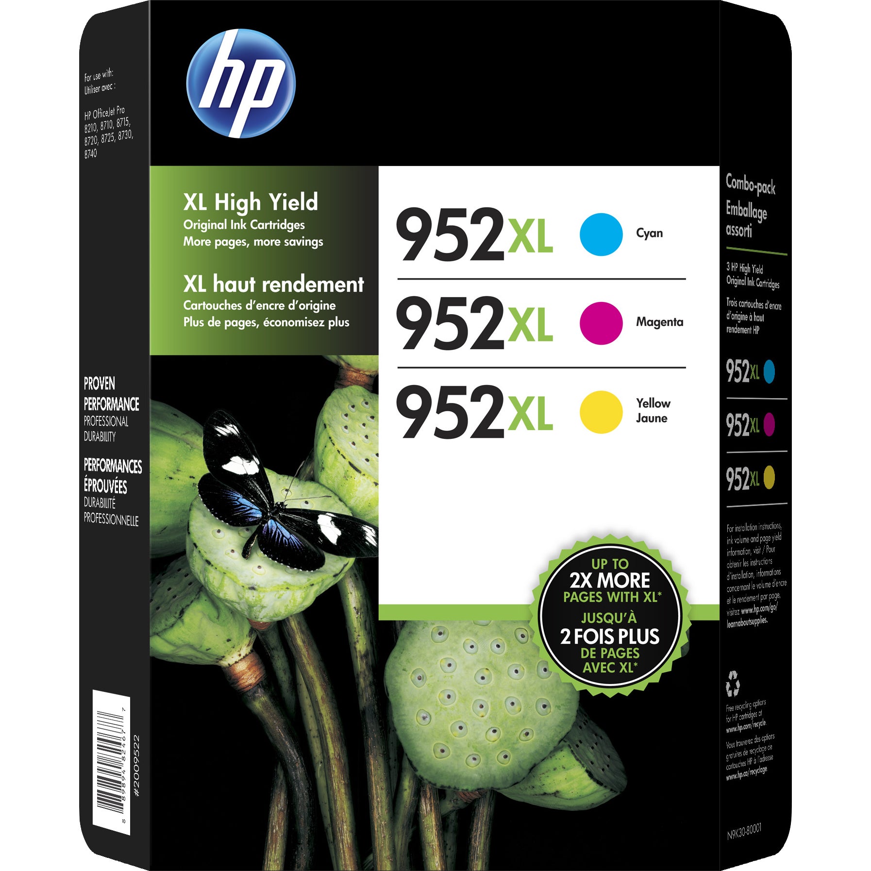 オーダイル HP120・HP100 2枚セット HP 952XL Ink Cartridge, High Yield, Cyan/Magenta/Yellow, 3 pk | Costco