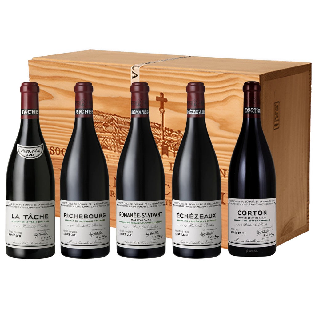 Domaine De La Romanee-Conti 2018 Assorted 5 Pack, 750 ml CA ONLY
