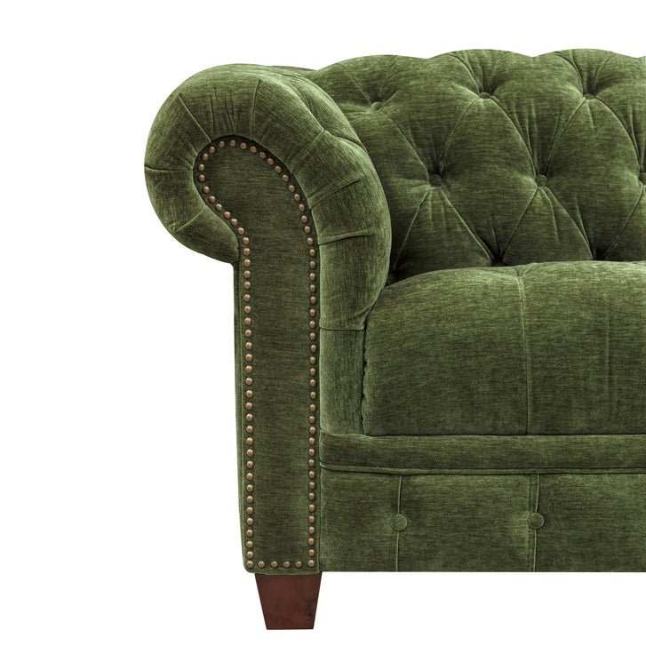 Abbie Fabric Chesterfield Sofa, Chair and Loveseat, Green | Costco