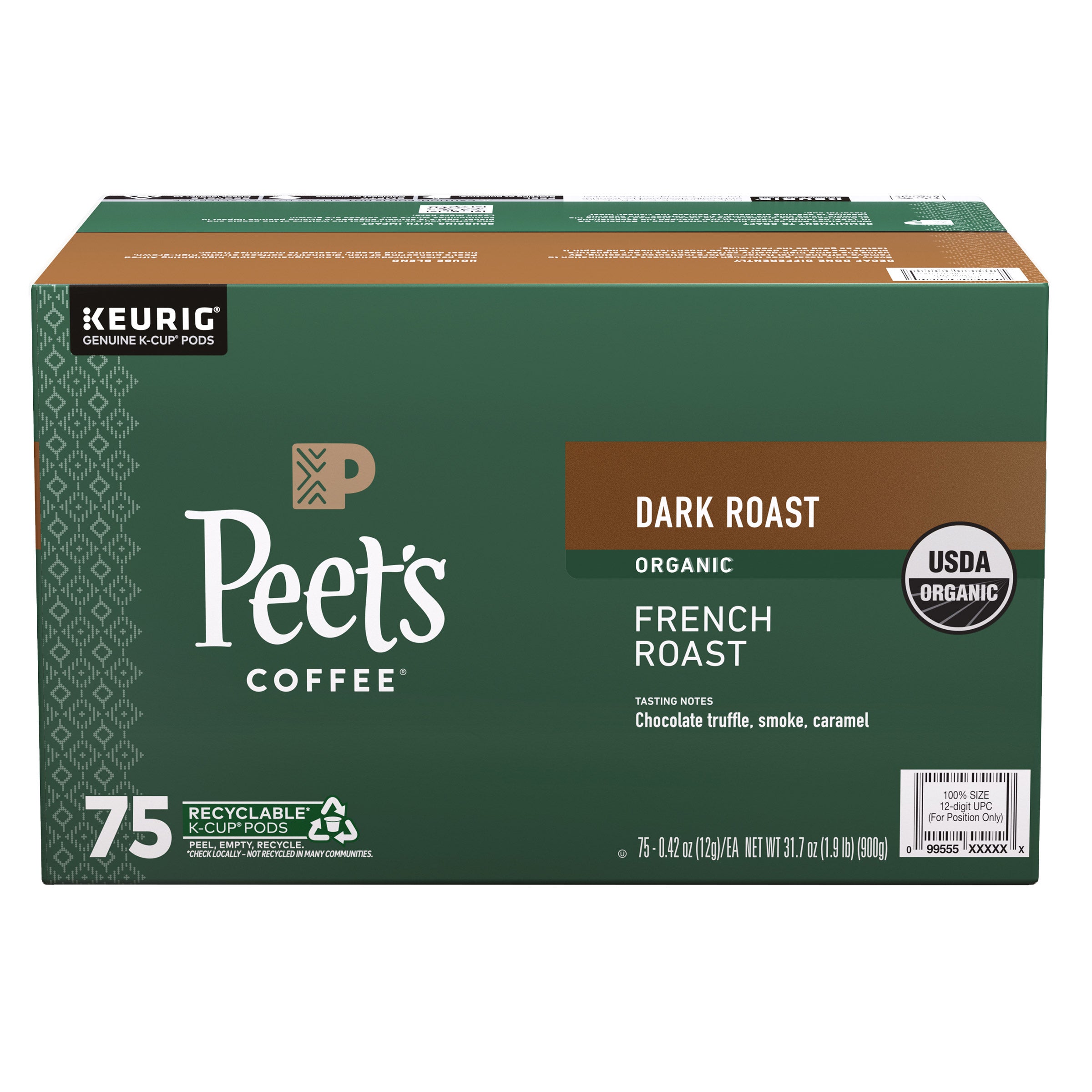 Peet's Coffee Org French Roast K-Cup Pod, 75-count | Costco