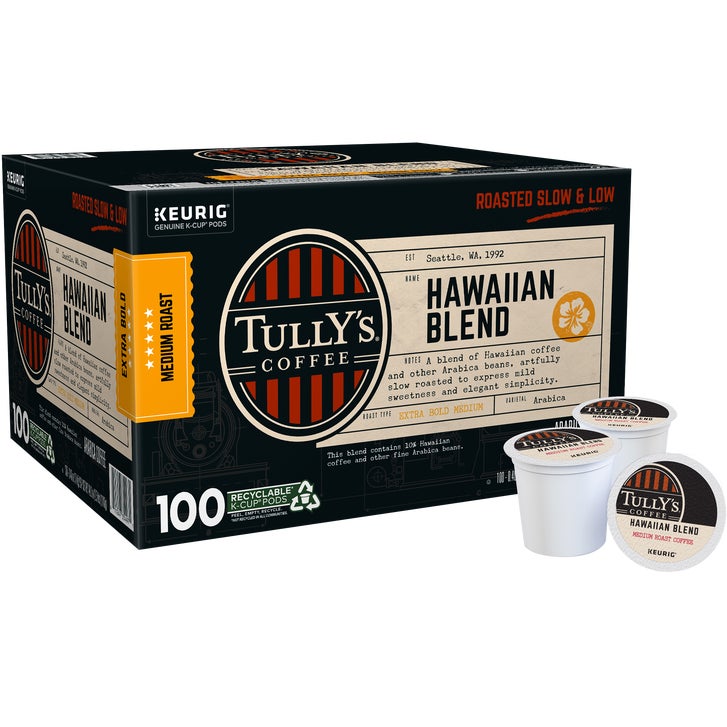 Tully's Hawaiian Blend Coffee, Medium Roast, Keurig K-Cup Pods
