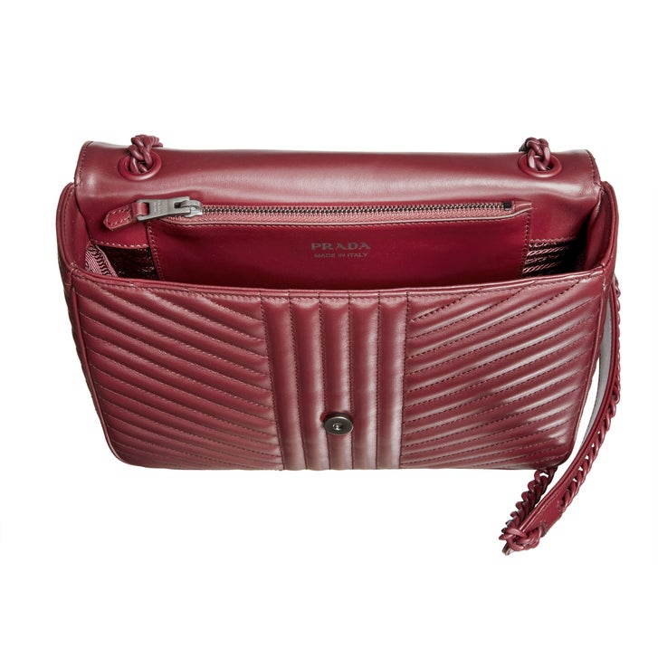 Prada Diagramme Shoulder Bag, Cerise (Red) | Costco