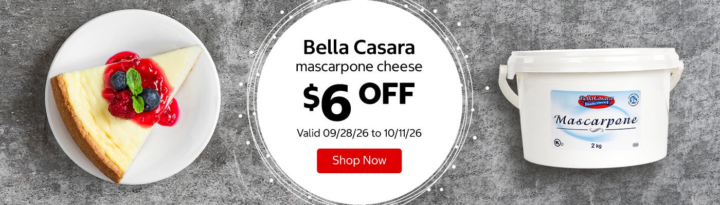 Bella Casara mascarpone cheese $6 OFF Valid 09/28/26 to 10/11/26 Shop Now 