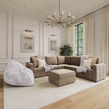 Lovesac Modular Sectional Sofa Bundle 6 Seats/8 Square Sides with Storage