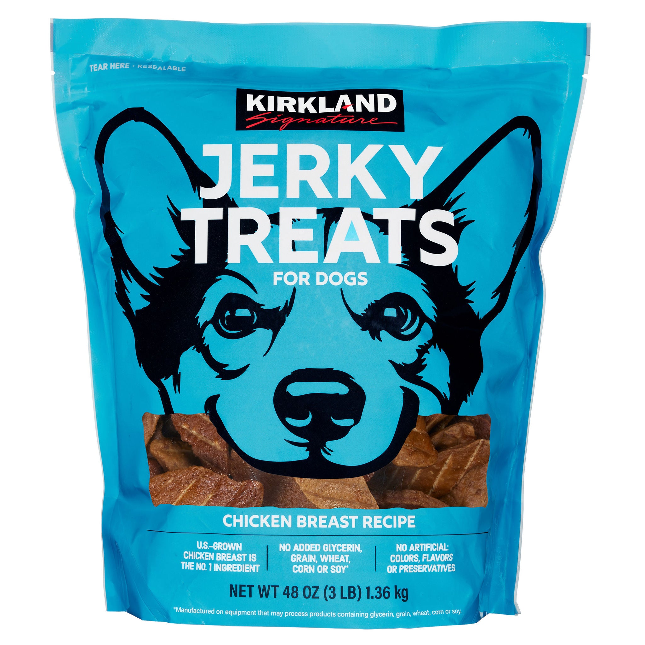 KIRKLAND SIGNATURE CHICKEN JERKY TREAT 48 OUNCES