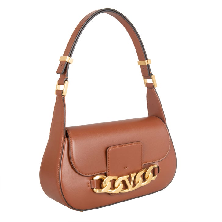 Valentino V Logo Chain Shoulder Bag, Brown | Costco