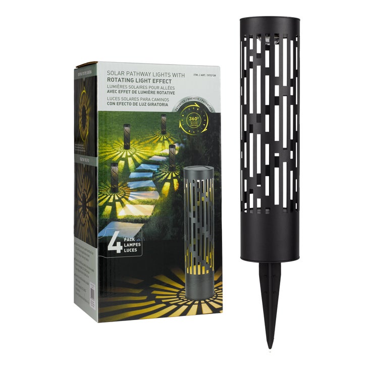 Rotating Solar Bollard Lights, 4-pack | Costco