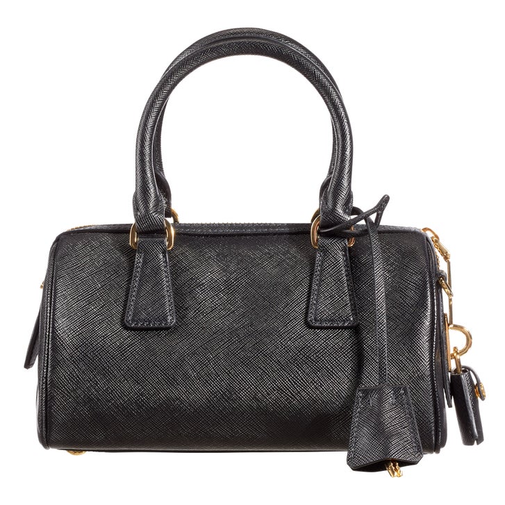 Prada Saffiano Leather Top Handle Bag, Black | Costco
