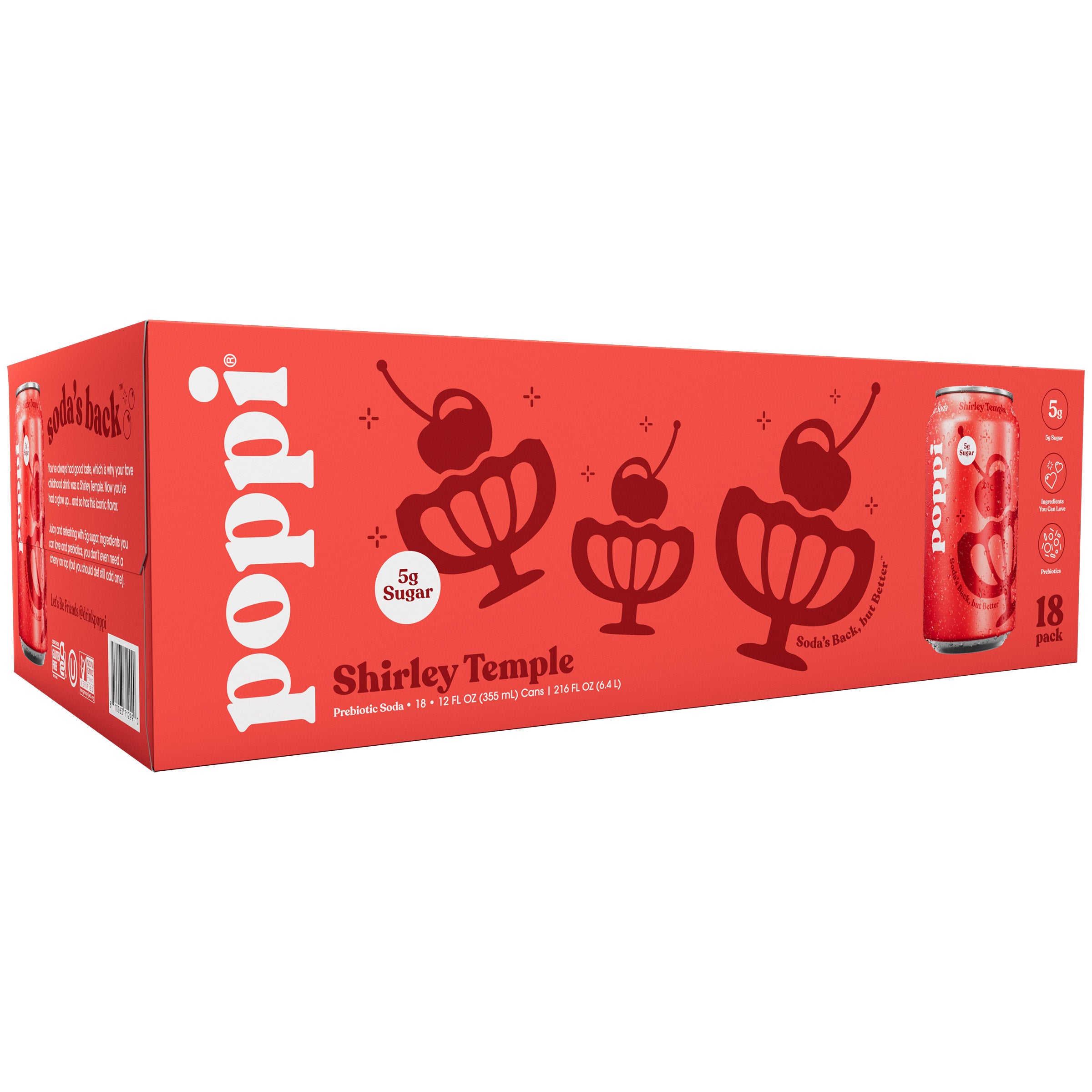 Poppi Soda, Shirley Temple, 12 fl oz, 18-count | Costco