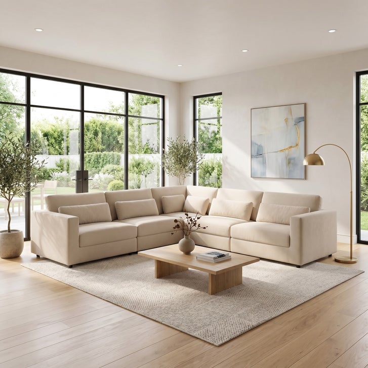 Hudson 5-piece Velvet Fabric Modular Sectional | Costco