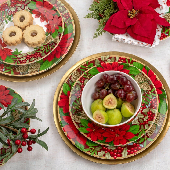 222 Fifth December Blooms 12-piece Dinnerware Set | Costco