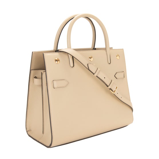 Burberry Small Leather Two Handle Title Bag | Costco
