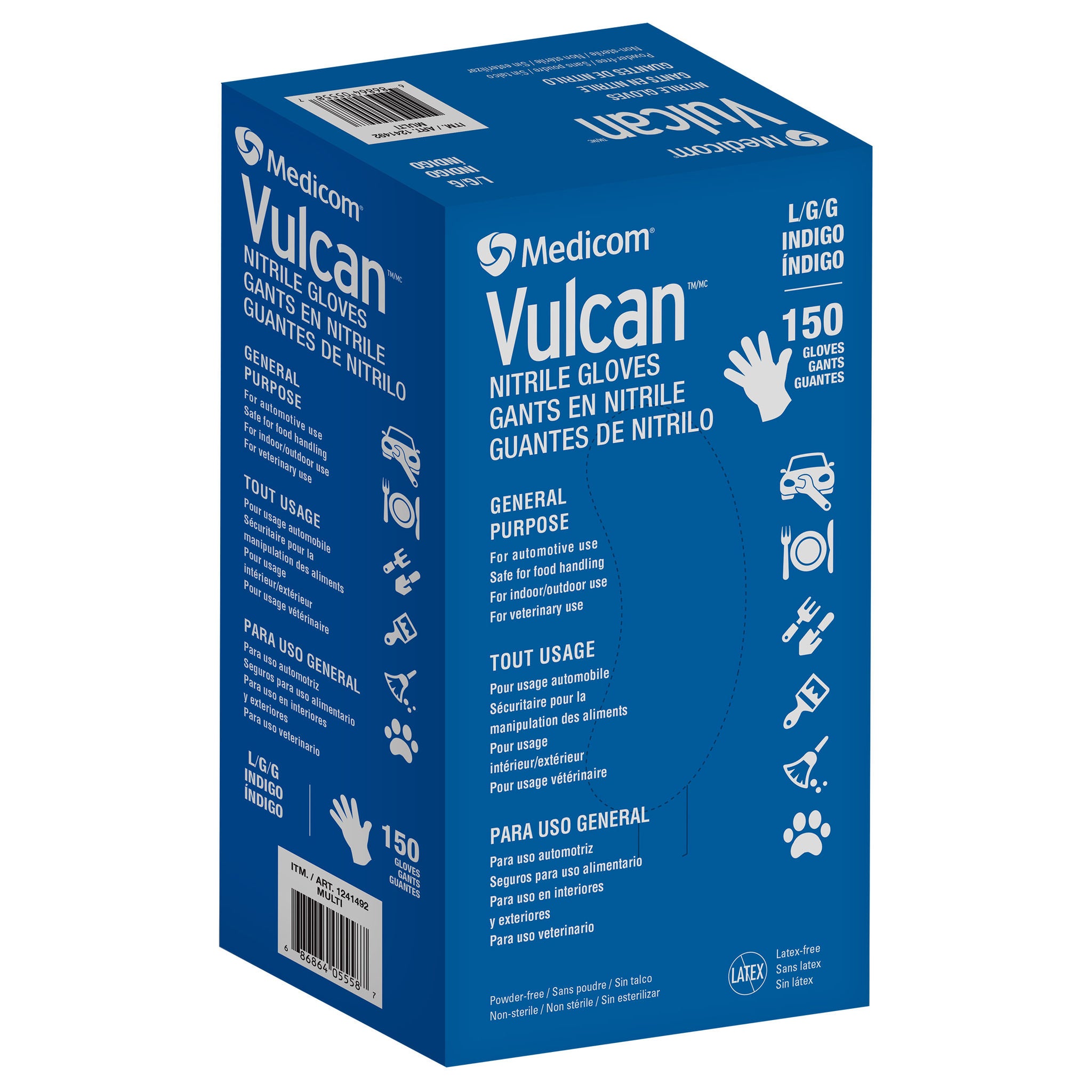 Vulcan Nitrile Gloves, Large, Indigo | Costco