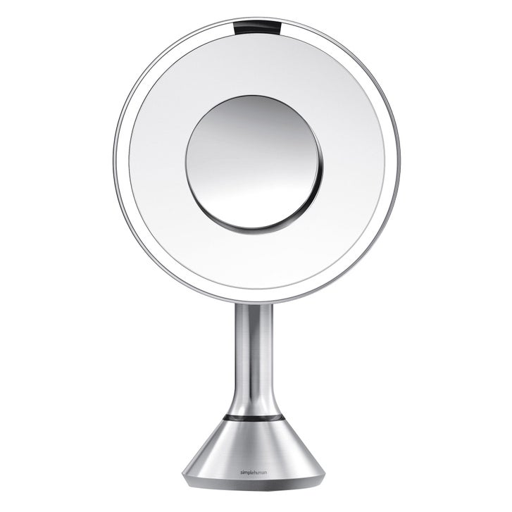 simplehuman 8” Round LED Sensor Mirror with 5x and 10x