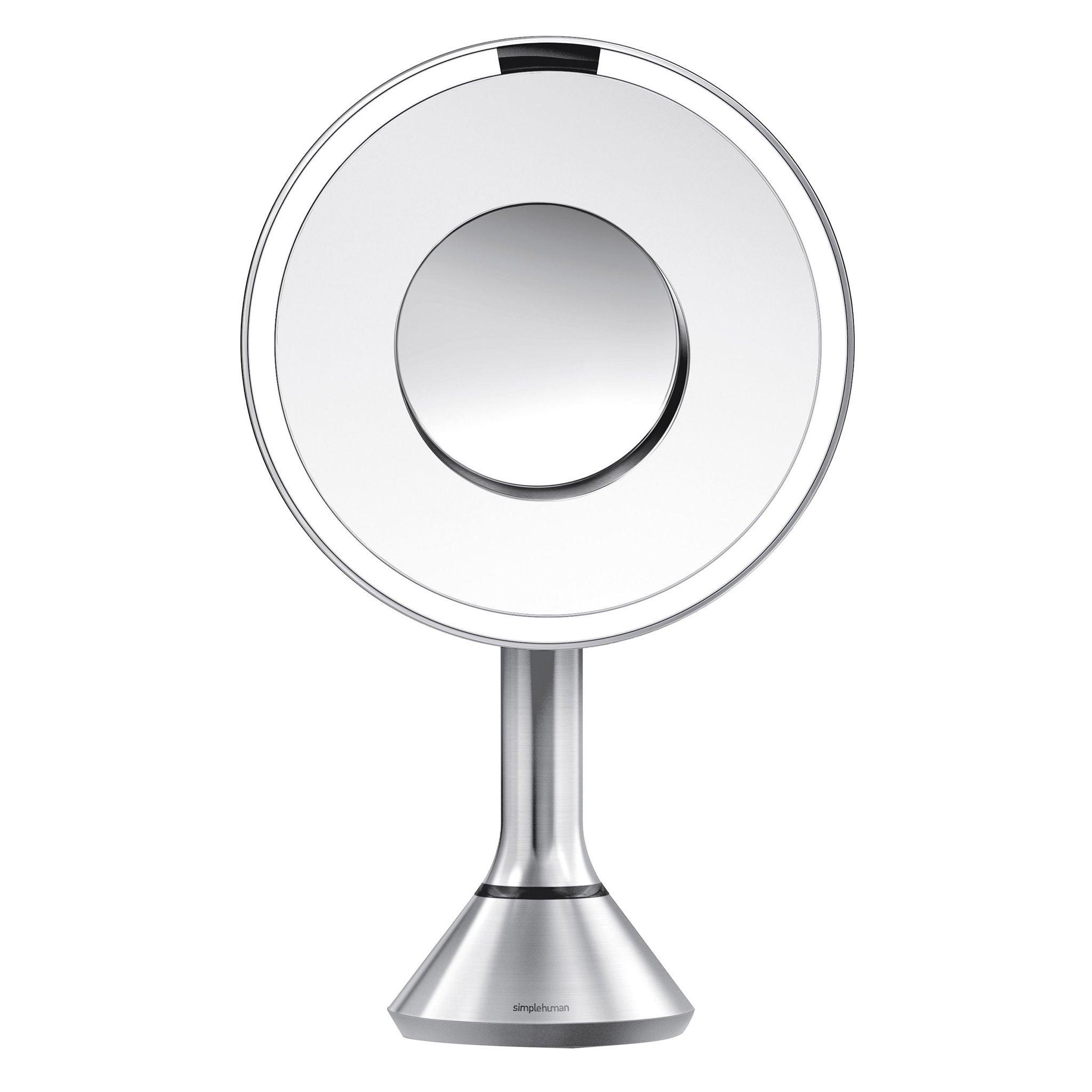 simplehuman 8” Round LED Sensor Mirror with 5x and 10x
