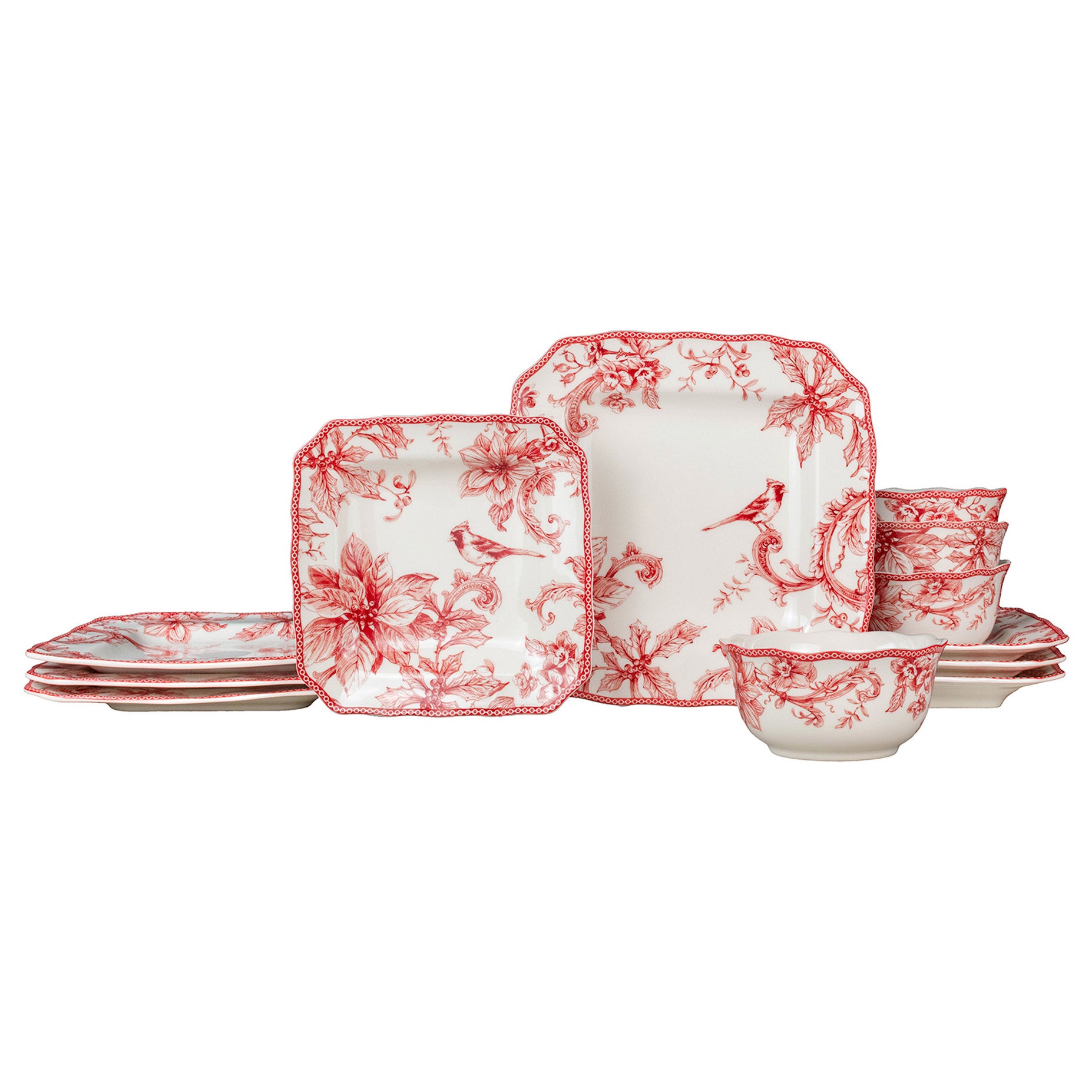 222 Fifth Christmas Lane 12 Piece Dinnerware Set | Costco