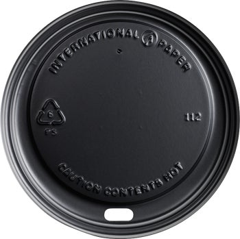 Graphic Packaging Hot Cup Dome Lids, Black, 10-24 oz, 600 ct