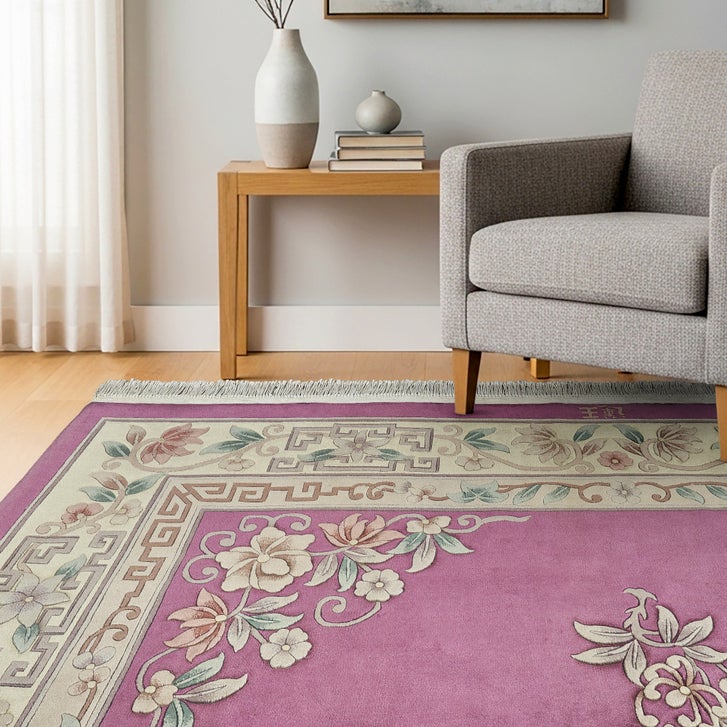 Pagoda Hand Knotted Rug Collection, Vernier Pink | Costco
