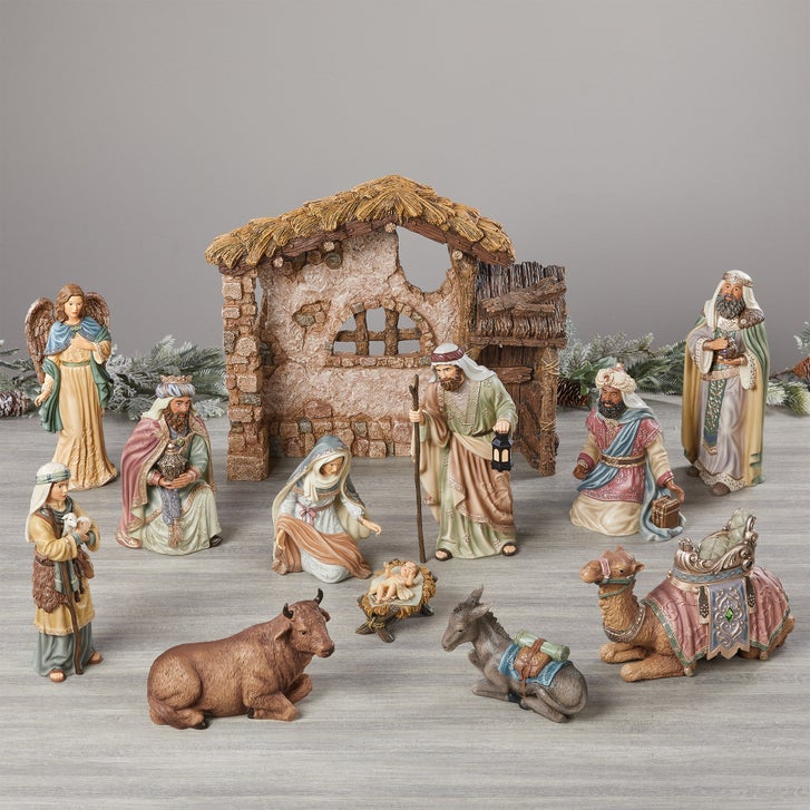 Kirkland Signature - 13-piece Hand-Painted Nativity Set | Costco