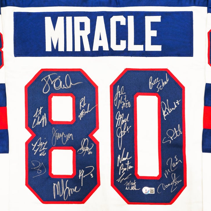 1980 Team USA Miracle on Ice Autographed Framed Red, White, & Blue