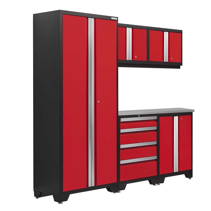 NewAge Products Bold 3.0 Series 6-piece Garage Cabinet Set, Red