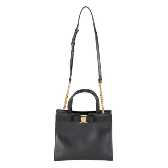 Ferragamo Vara Bow Top Handle Bag, Black | Costco