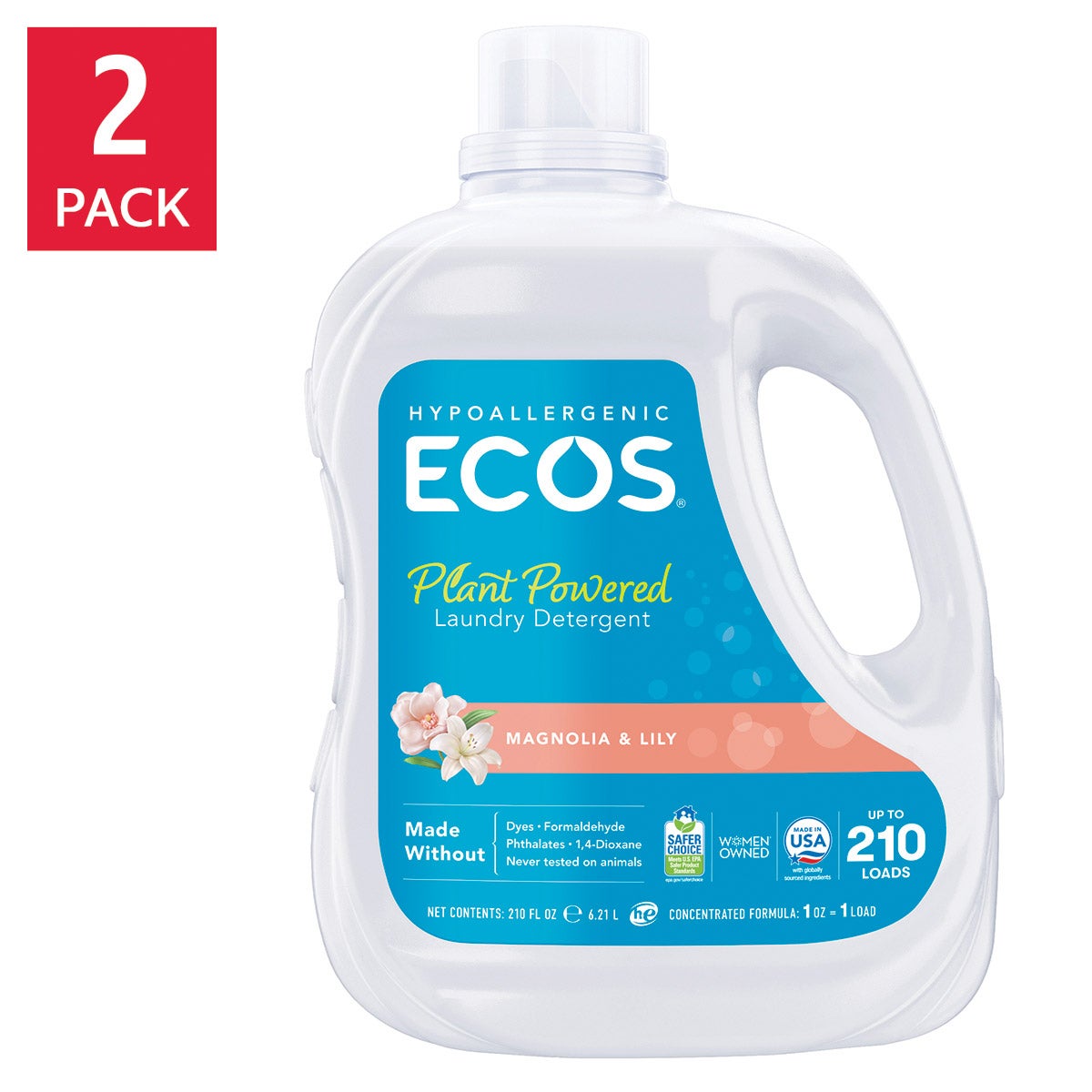 ECOS Liquid Laundry Detergent, Magnolia & Lily, 210 Loads, 210 fl