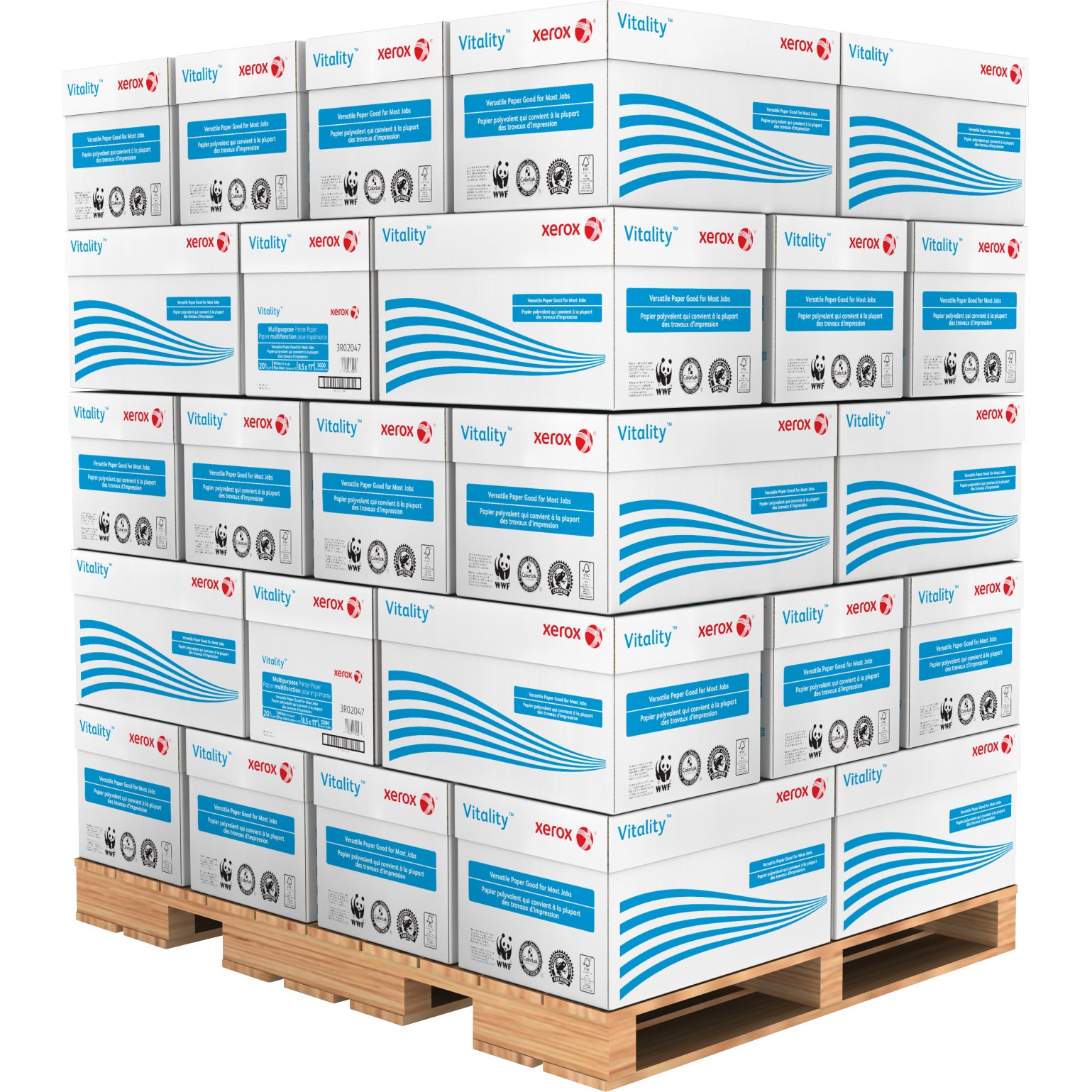 Xerox Vitality Multipurpose Printer Paper, 92 Bright, 20 lb, White