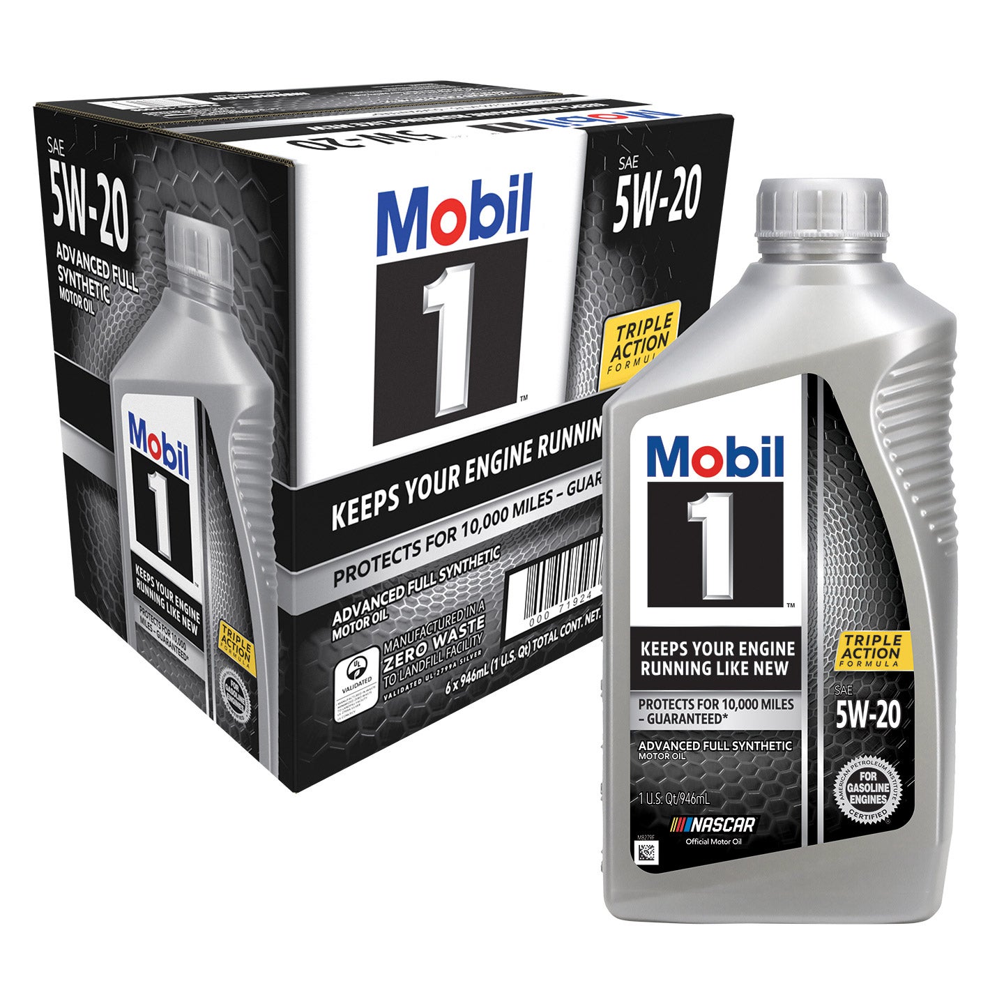 Mobil 1 Advanced Full Synthetic Motor Oil 5W-20, 1-Quart/6-pack