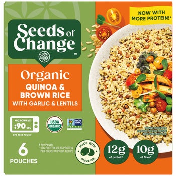 Seeds of Change Organic Quinoa & Brown Rice with Garlic & Lentils, 6-count