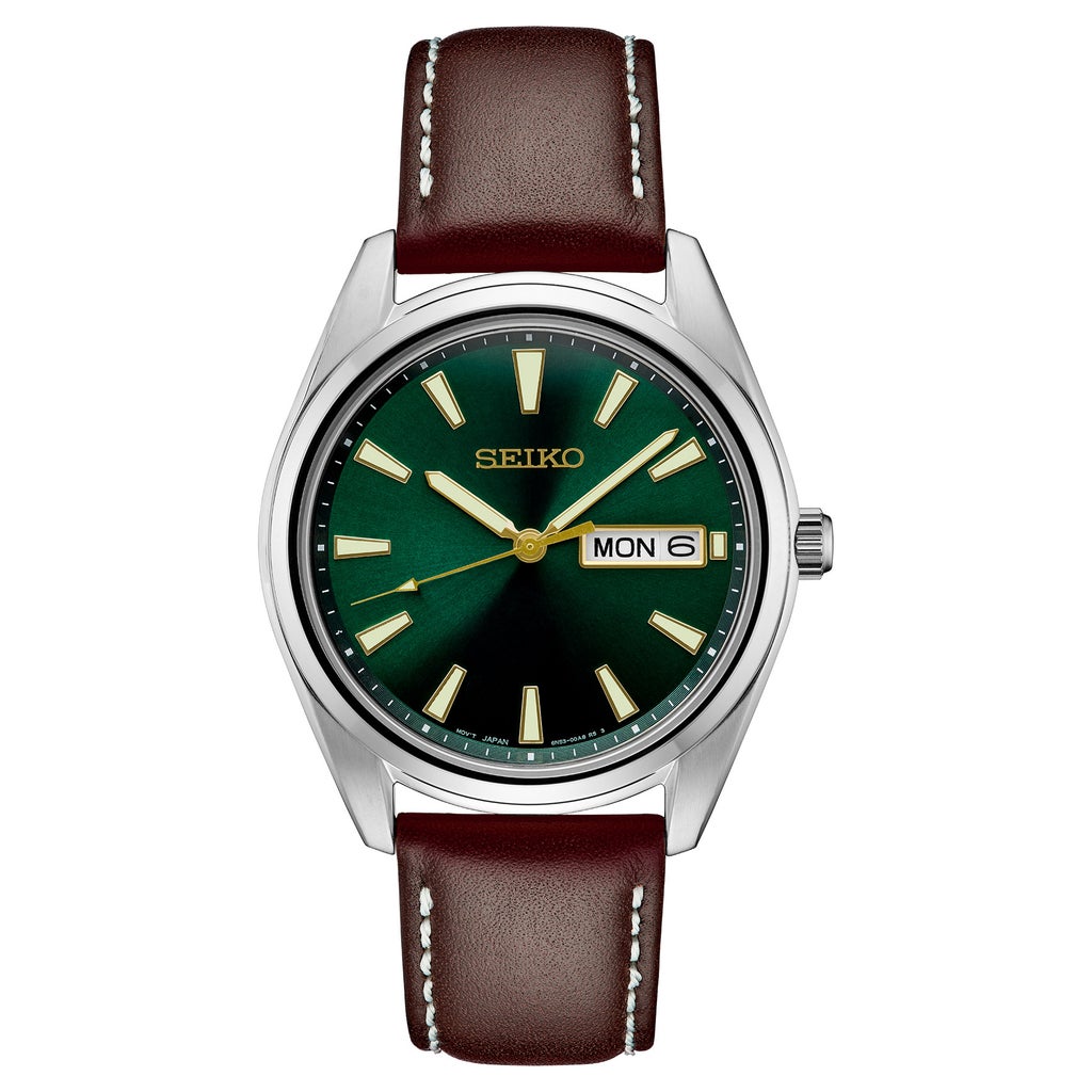 貴重 カーキ／抹茶緑文字盤 完動美品 SEIKO ミリタリー 7N42-8260 Seiko Essentials Green Sunray Dial Men's Quartz Watch, 40.2mm | Costco