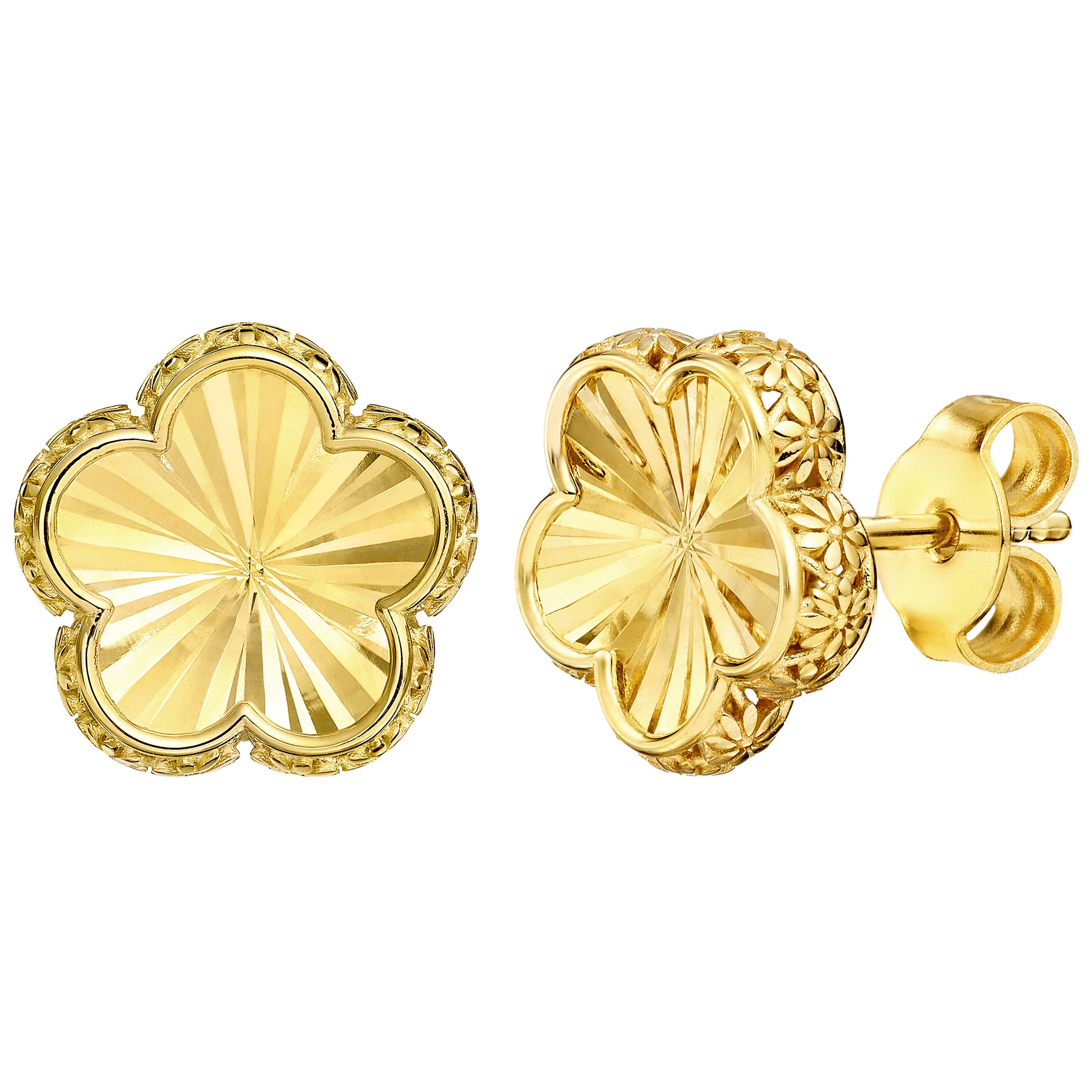 14kt Yellow Gold Flower Stud Earrings