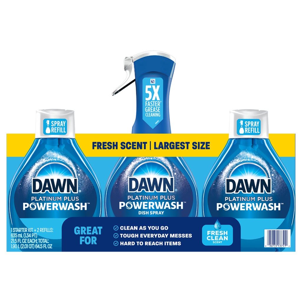 **Dawn Platinum** Liquid Dish Detergent, Advanced Power, Fresh Scent, 90 fl oz