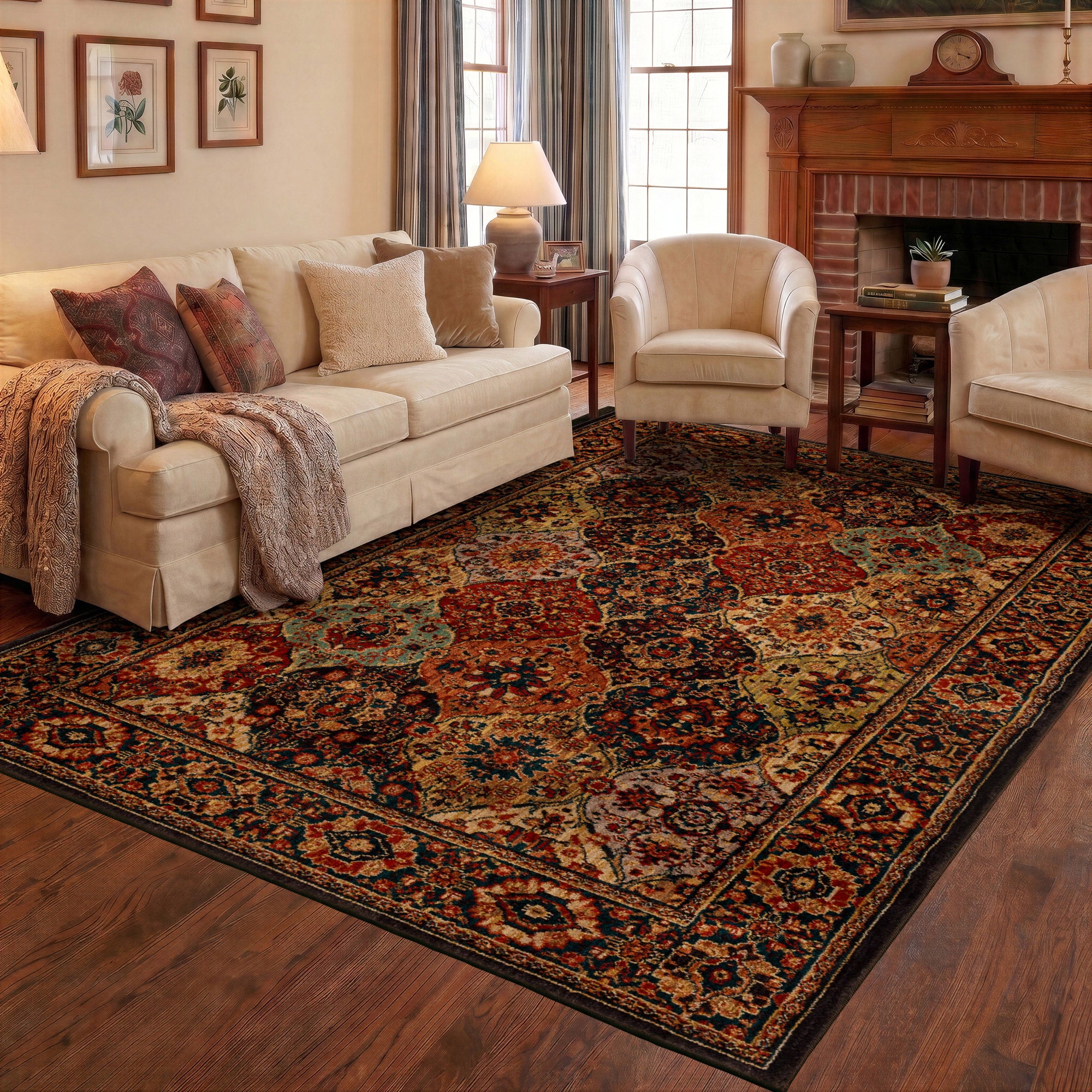 Mohawk Home Spice Market Area Rug, Panel Sapphire, 7'10" x 10'