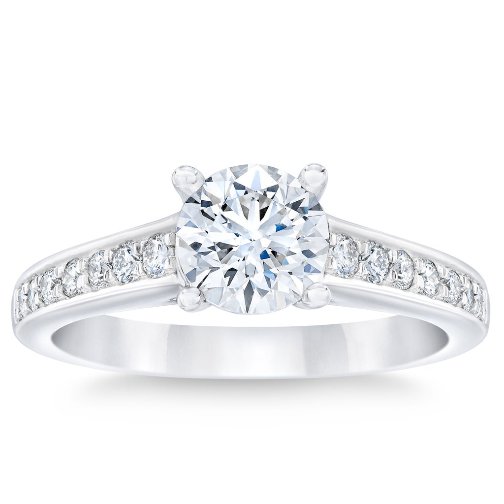 Round Brilliant 1.97 ctw VS1 Clarity, I Color Diamond Platinum Wedding ...