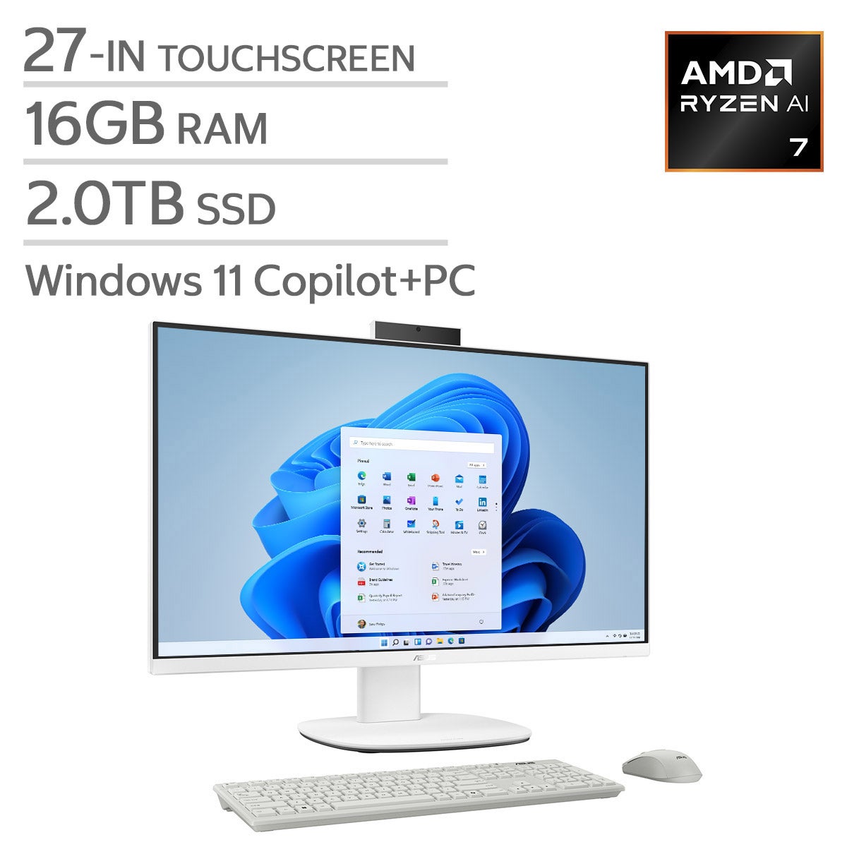 ASUS V600 27-in Copilot PC Touchscreen All-in-One Desktop, AMD