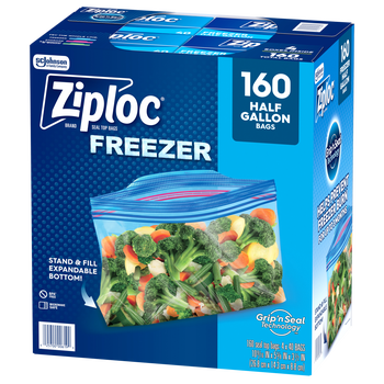 Ziploc Grip 'n Seal Freezer Bags, Half Gallon, 160 ct | Costco