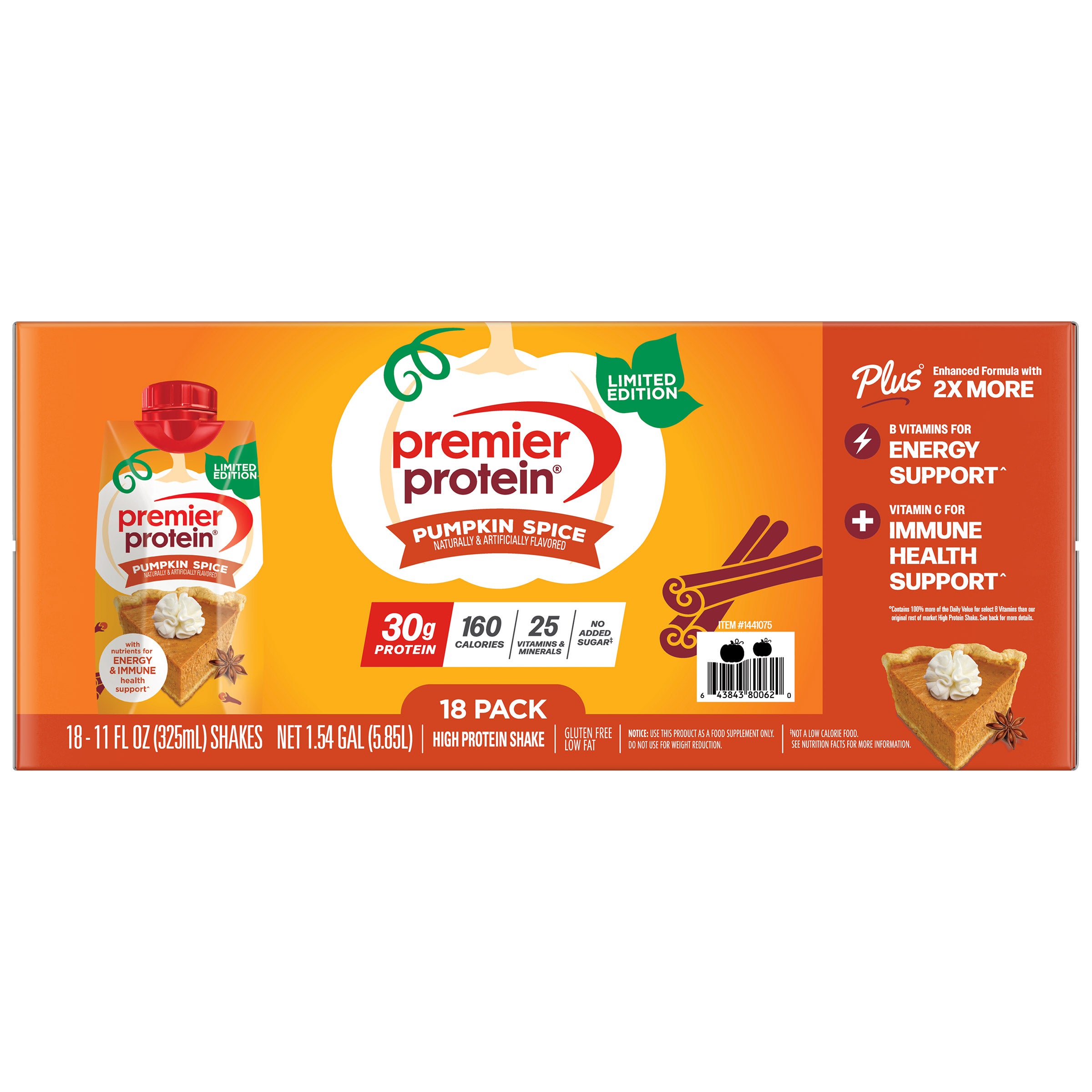 Premier 30g Protein PLUS Energy and Immune Support Shakes 11 fl