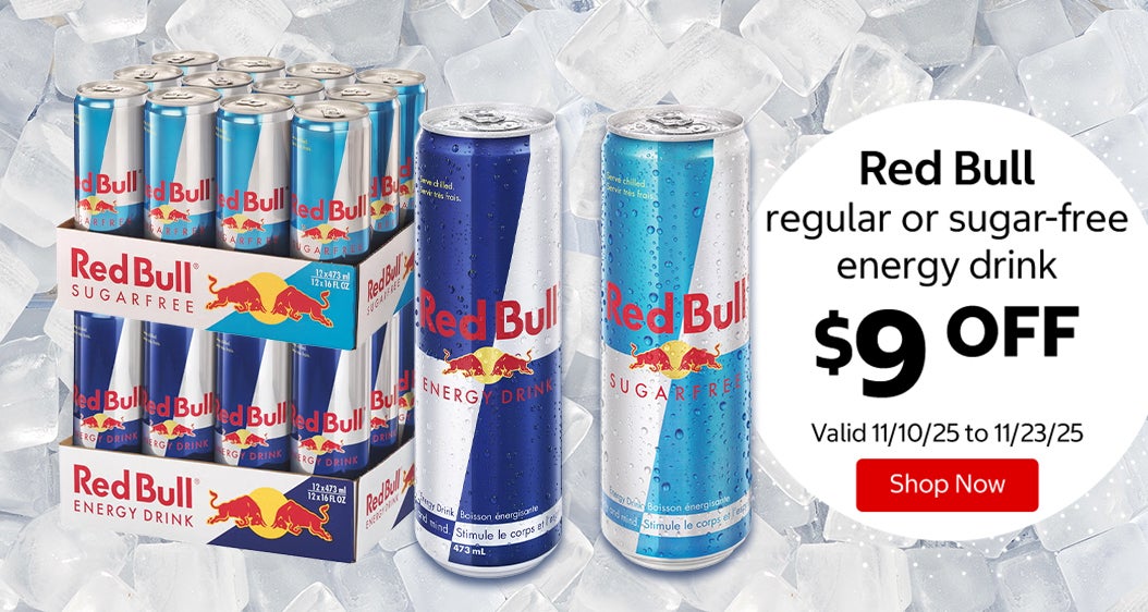 Red Bull regular or sugar-free energy drink $9 OFF Valid 10/12/26 to 10/25/26 Shop Now 