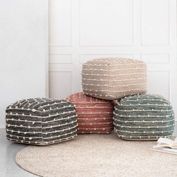 Anji Mountain Handloom Pouf, Woven with Wool | Costco