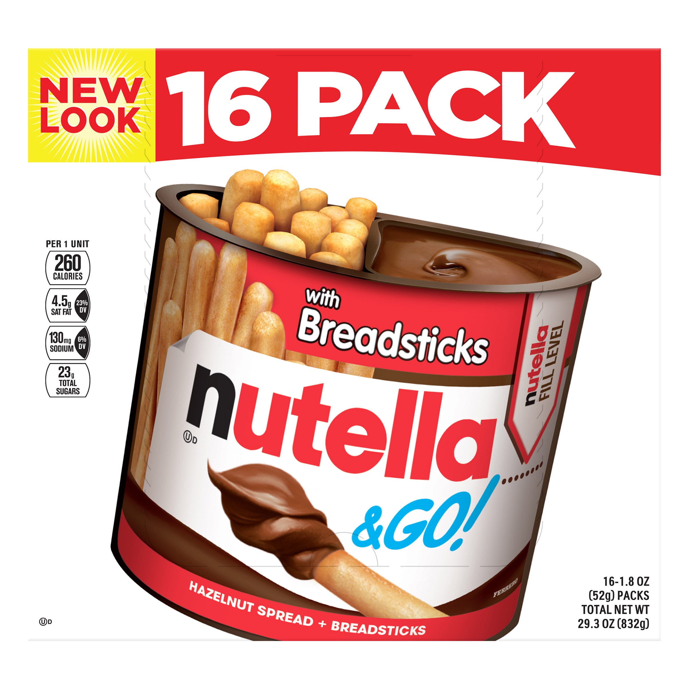 新品❇️ゆりかごネンネ　Bチョコブラウン１個(ワンタッチハンドル１個付き) Nutella & GO! Hazelnut and Cocoa Spread With Breadsticks, 1.8 oz