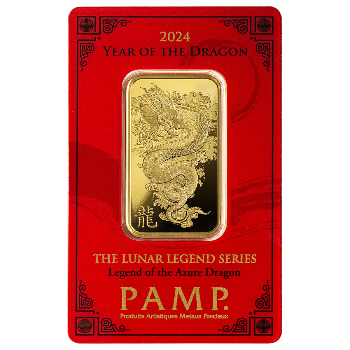 1 oz Gold Bar PAMP Lunar Legends Azure Dragon (New in Assay) | Costco