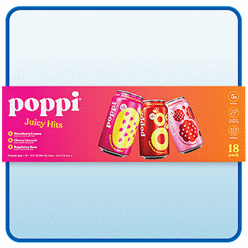 Poppi Soda, Juicy Hits Variety Pack, 12 fl oz, 18-Count