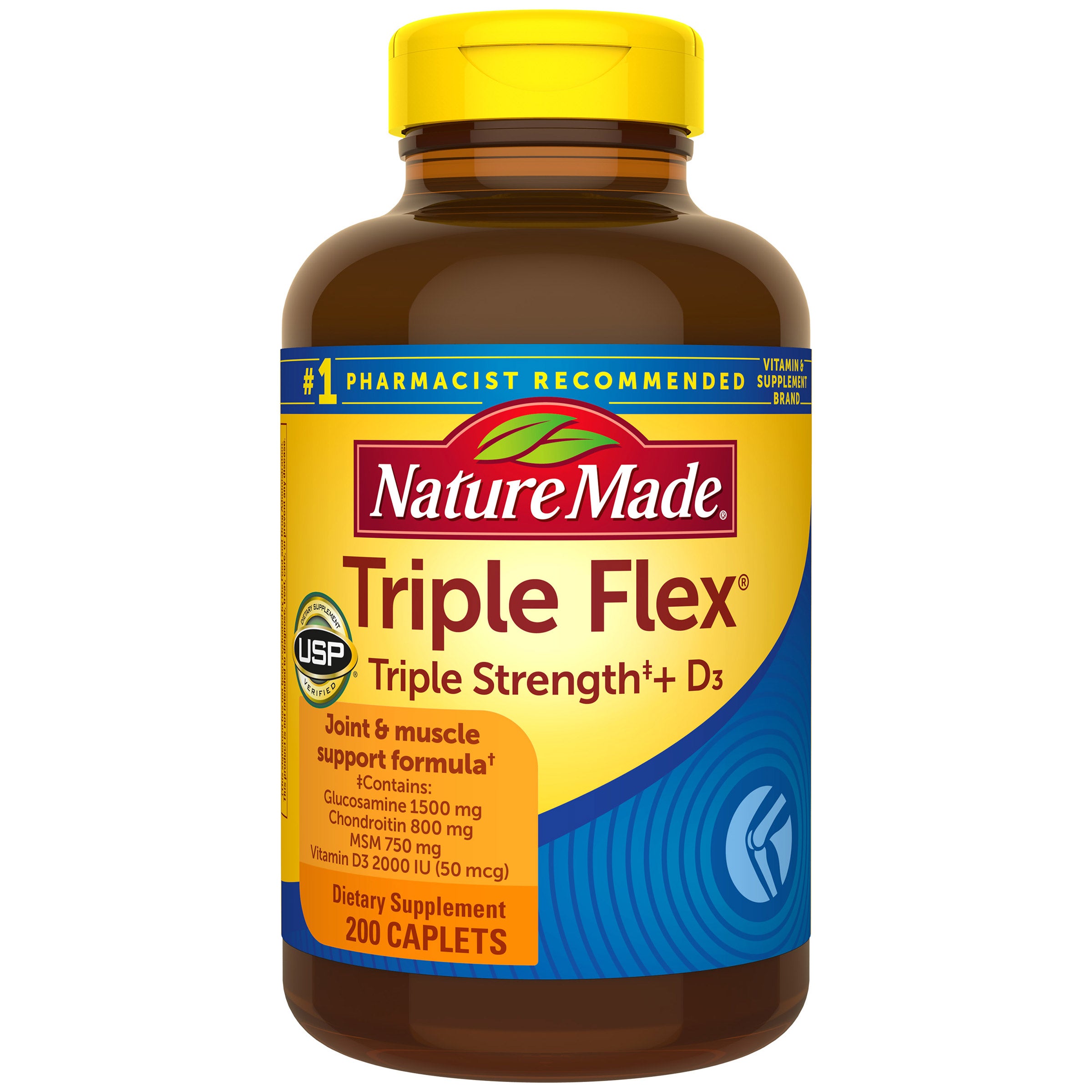 Nature Made TripleFlex Triple Strength + D3, 200 Caplets | Costco