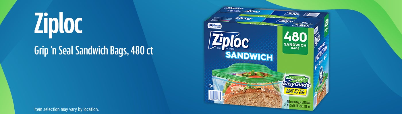 Ziploc Grip 'n Seal Sandwich Bags, 480 ct
