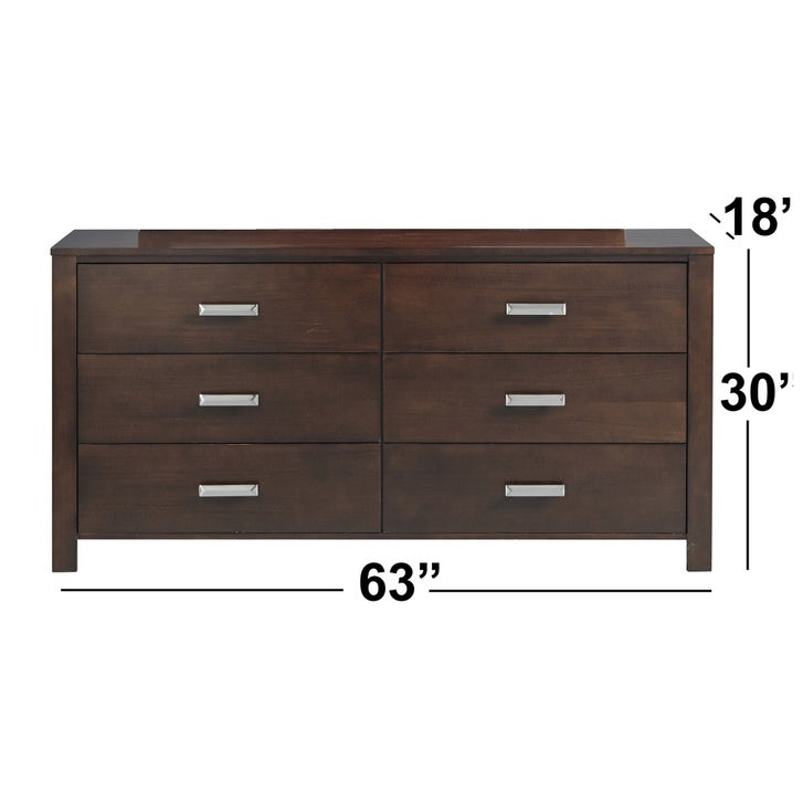 chocolate brown dresser Marshall 6 Drawer Dresser, Burl High Fashion Home boho aesthetic Paxton Dresser | Costco