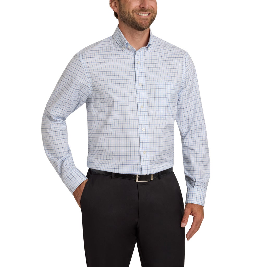 Kirkland Signature Men’s Traditional Fit Dress Shirt, Blue White Twill ...