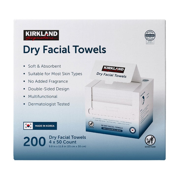 Kirkland Signature Daily Dry Facial Towels, 200-count | Costco